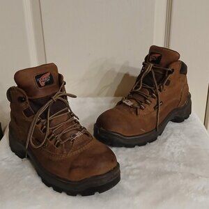Red Wing 2327 Brown leather waterproof steel toe work boots women's size 7.5